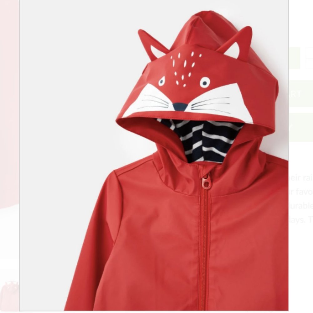 NWT Joules Riverside Novelty Rubber Coat- Red 🦊 - Picture 3 of 4
